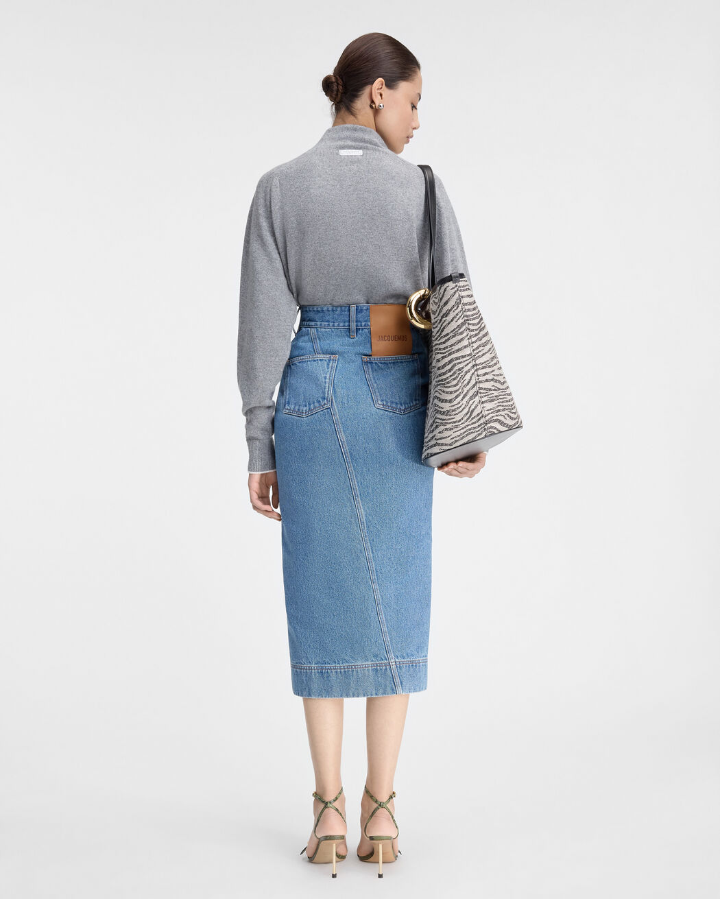 The de-Nîmes denim skirt jacquemus the de n mes denim skirt