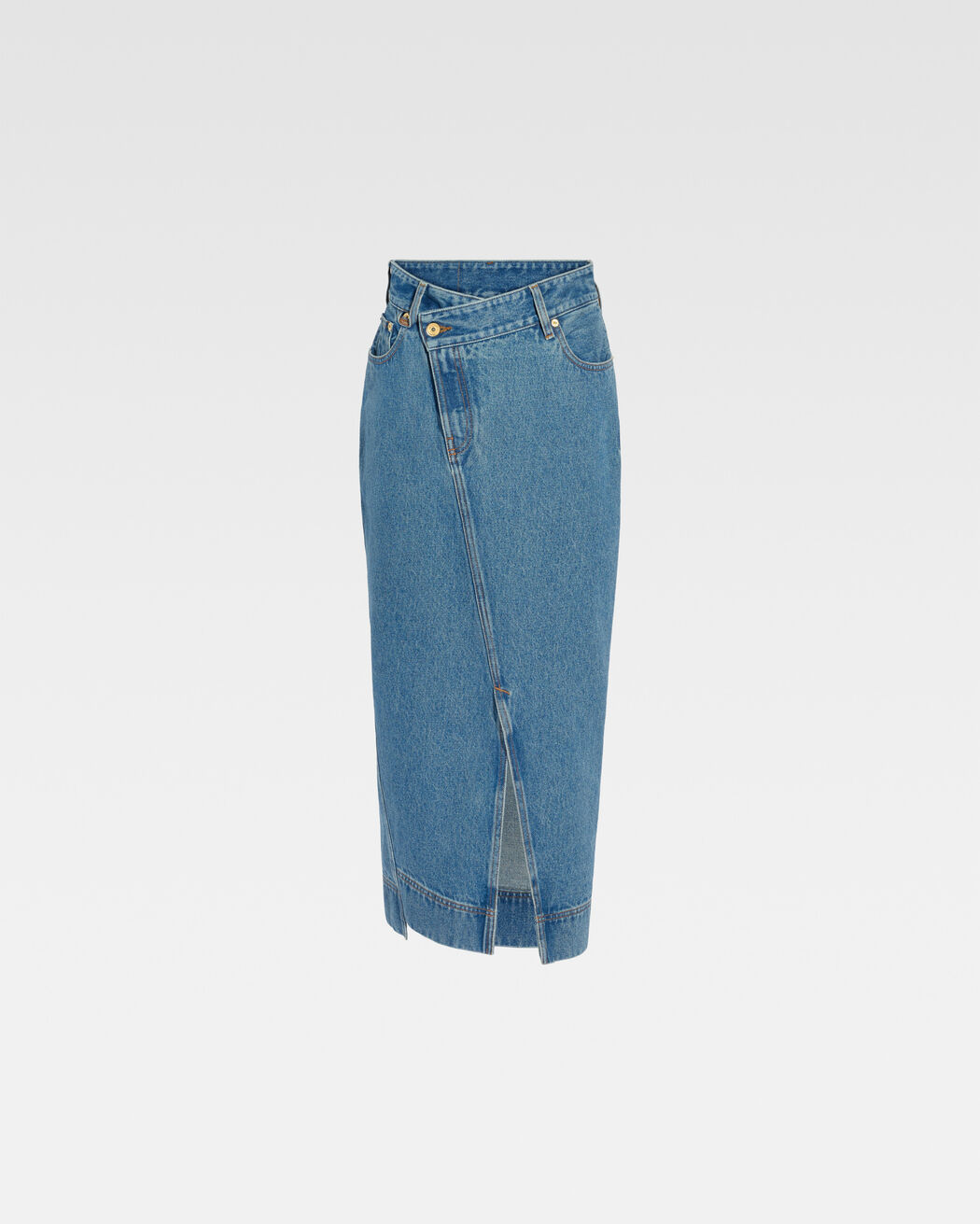 The de-Nîmes denim skirt jacquemus the de n mes denim skirt