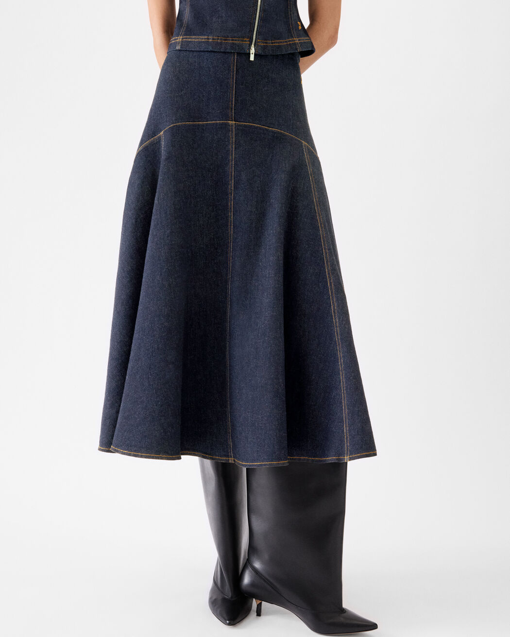 The Triangle de-Nîmes denim skirt jacquemus the triangle de n mes denim skirt