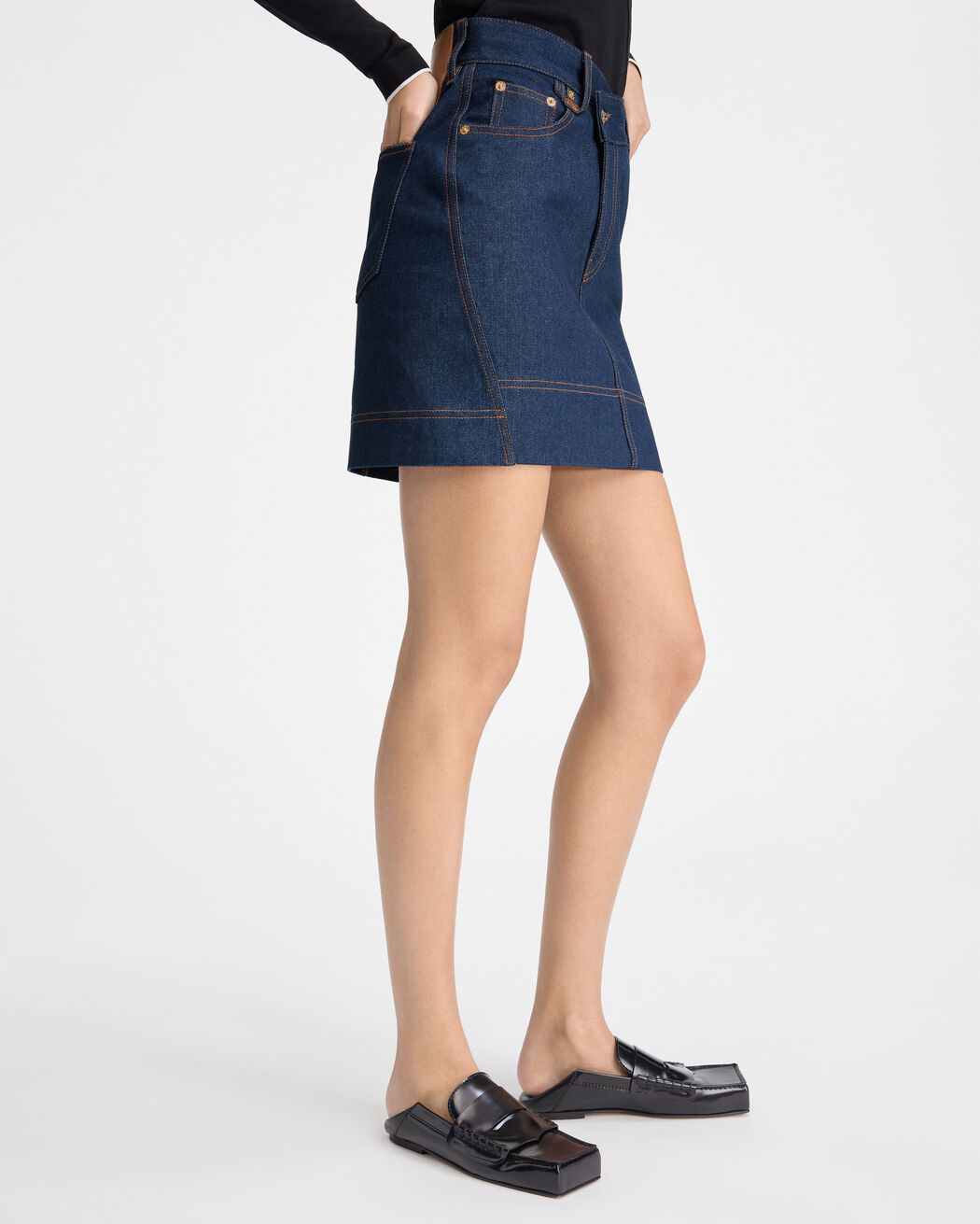 The de-Nîmes denim mini skirt jacquemus the de n mes denim mini skirt