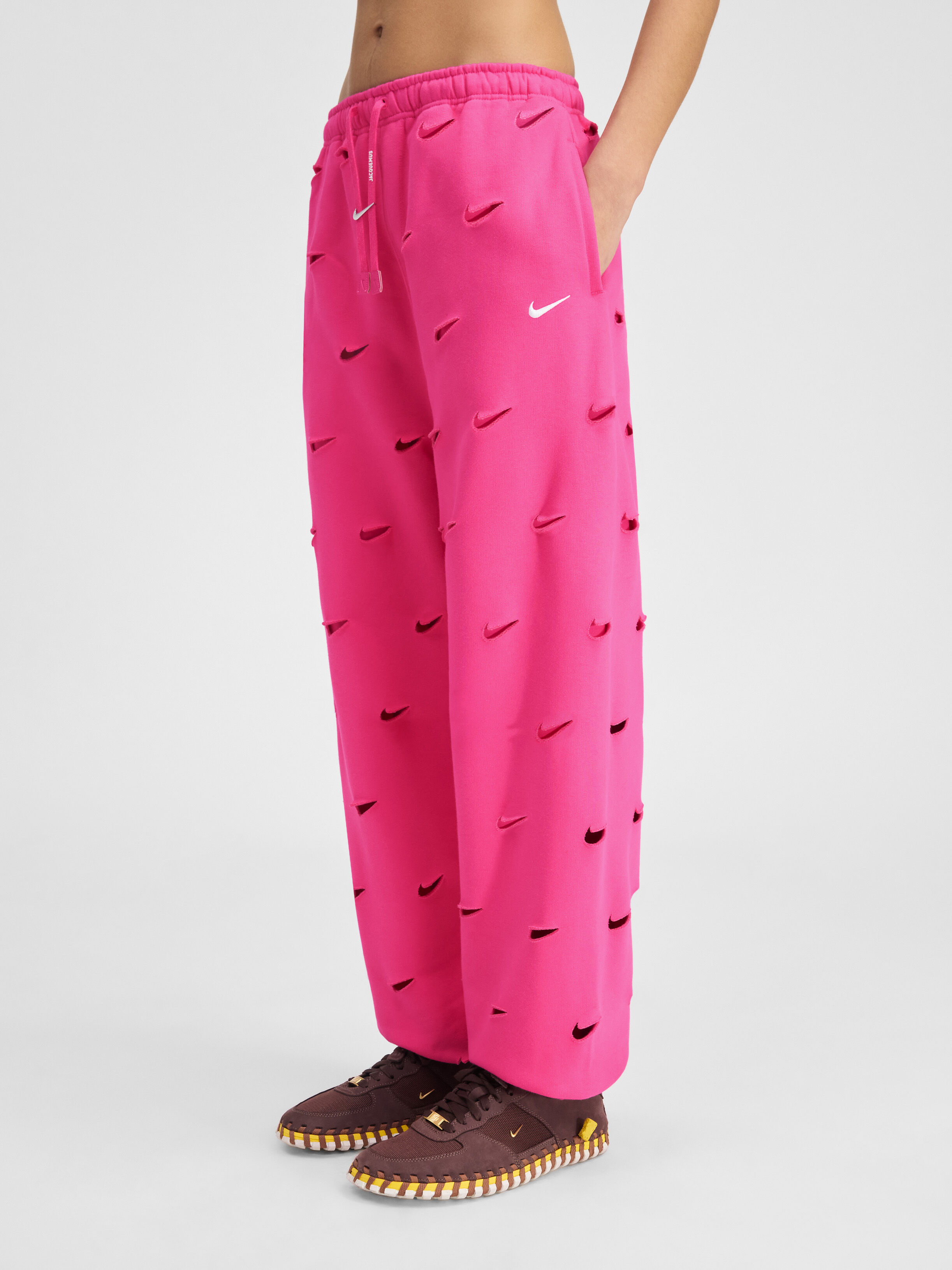 nike swoosh pink joggers