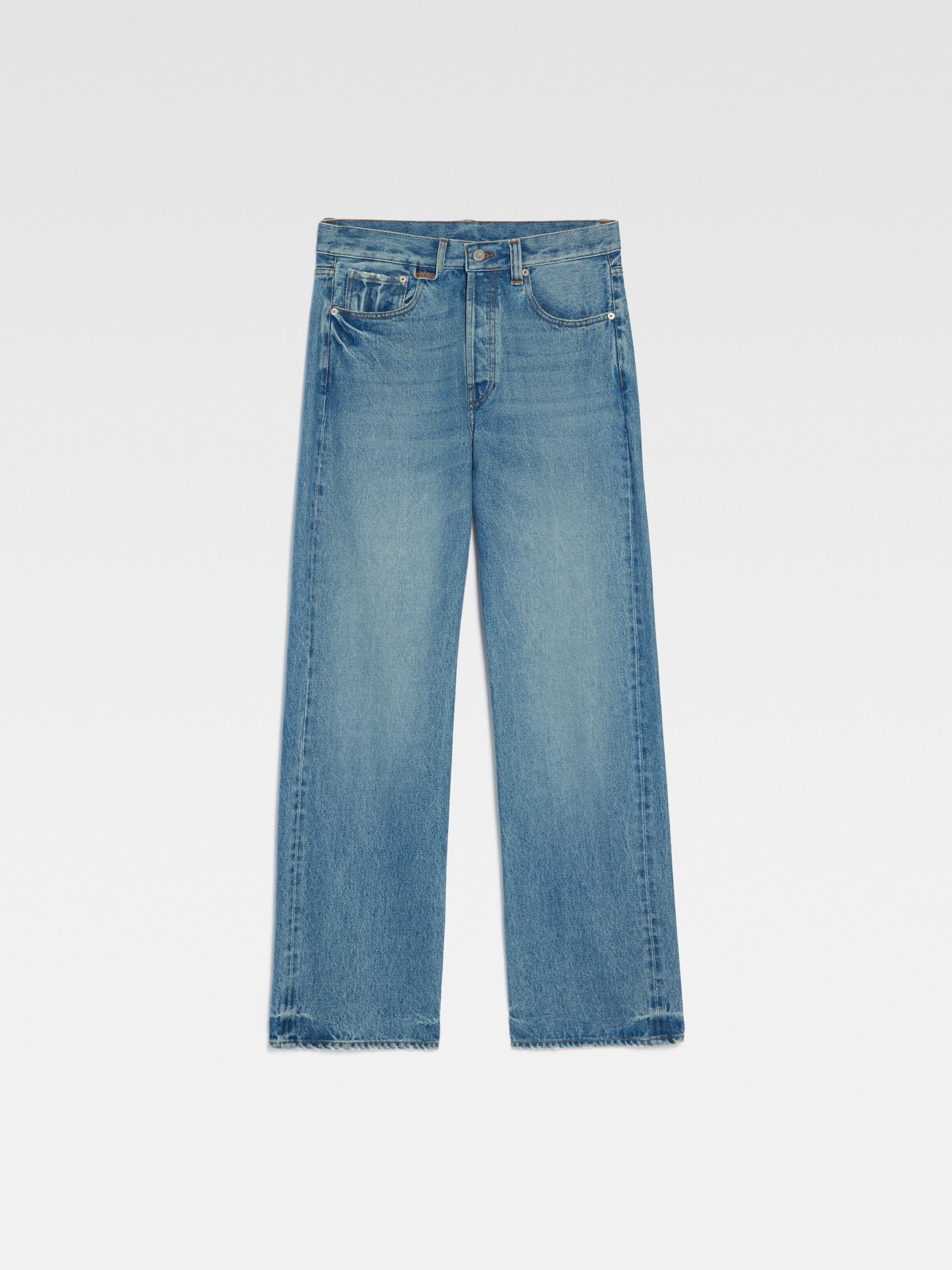 LIDNM】SEMI WIDE HERITAGE DENIM PANTS M（Wide denim jeans