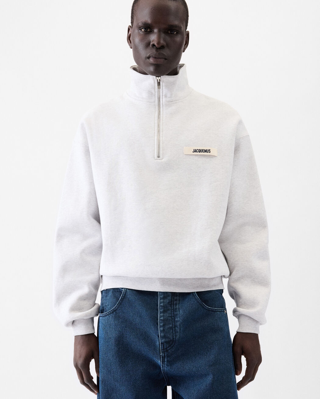 The Gros Grain zipped-rollneck sweatshirt jacquemus the gros grain zipped rollneck sweatshirt