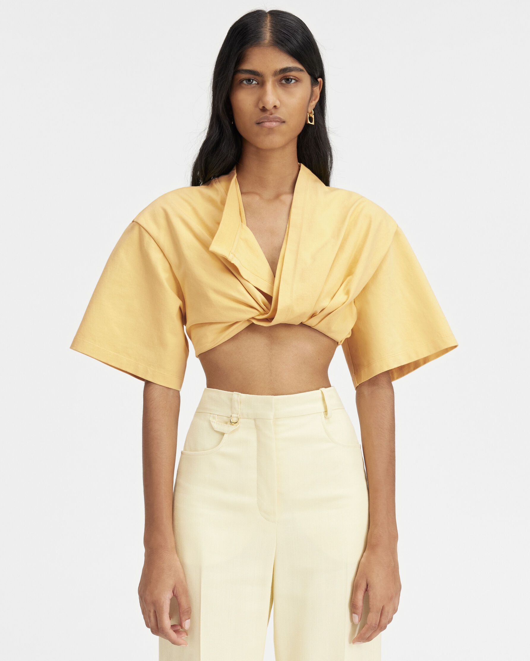 The Bahia cropped t-shirt, Beige/Naturals | JACQUEMUS KSA