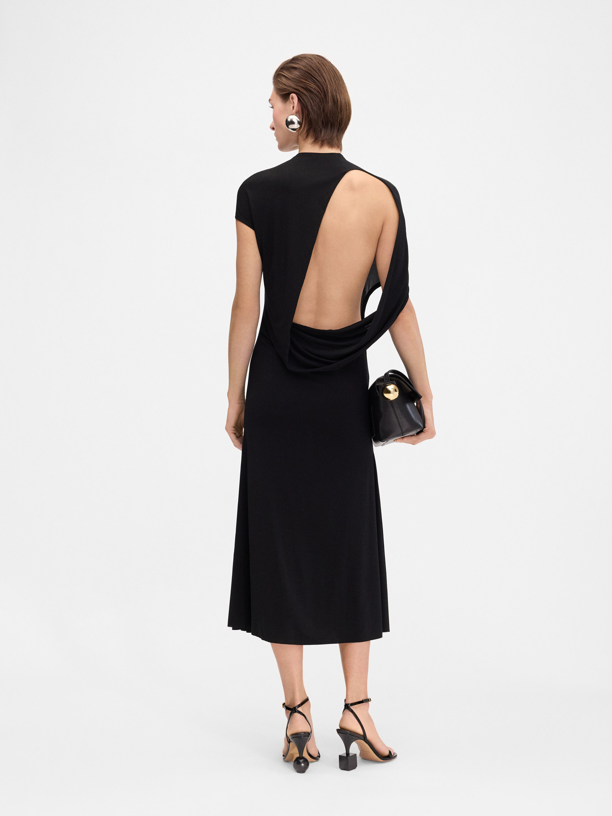 ワンピース JACQUEMUS Woman Dress Black 24E241KN3552355 990 Drapeado jersey minidress in black - Jacquemus | Mytheresa