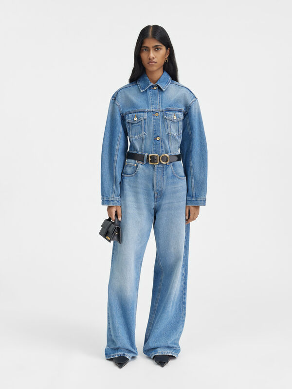 بنطال جينز The wide de-Nîmes denim pants jacquemus بنطال le de n mes large