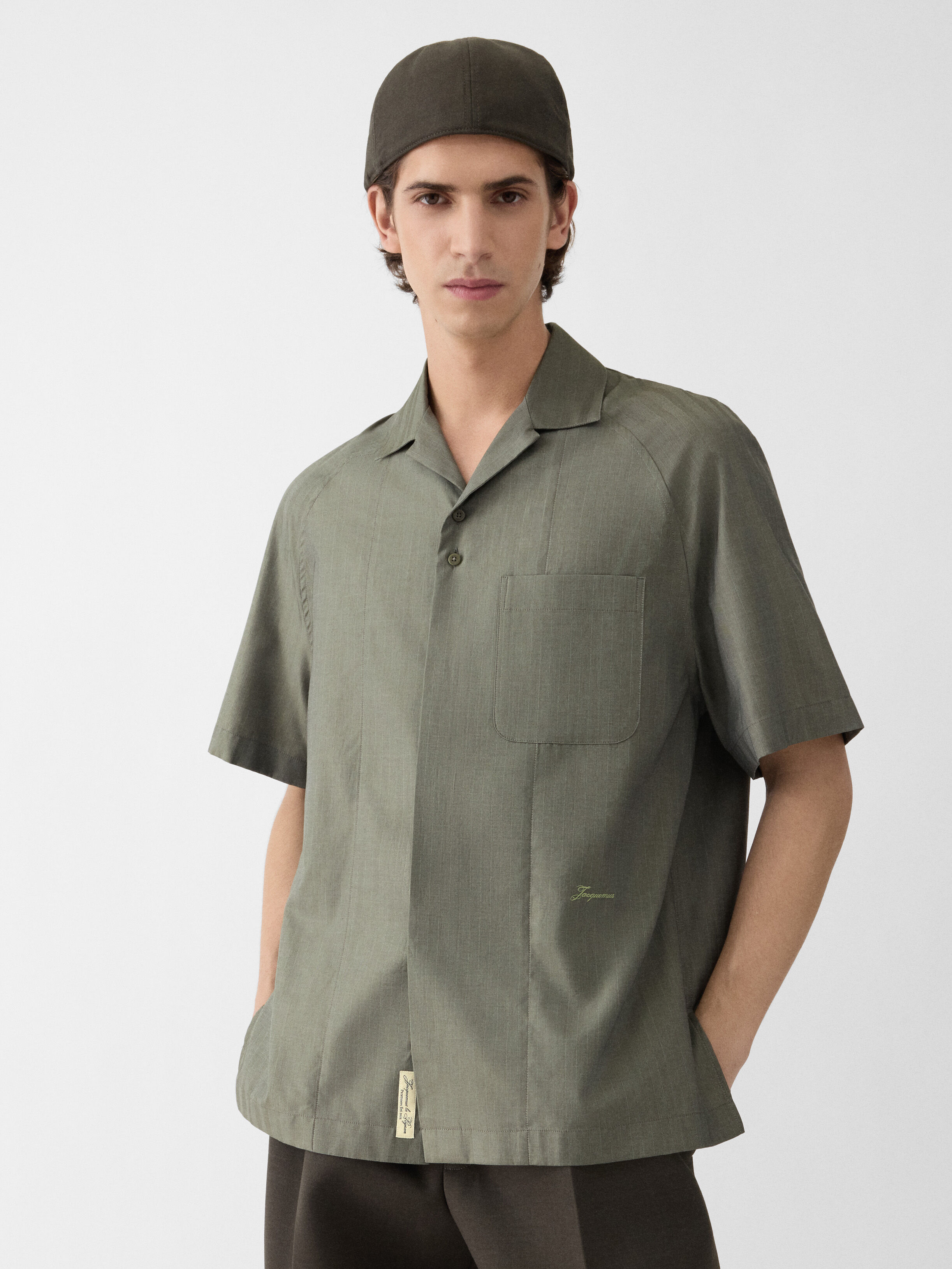 The Romarin short-sleeve shirt, Dark Khaki | JACQUEMUS KSA