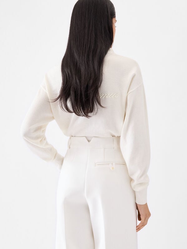 The embroidered cardigan jacquemus the embroidered كارديجان