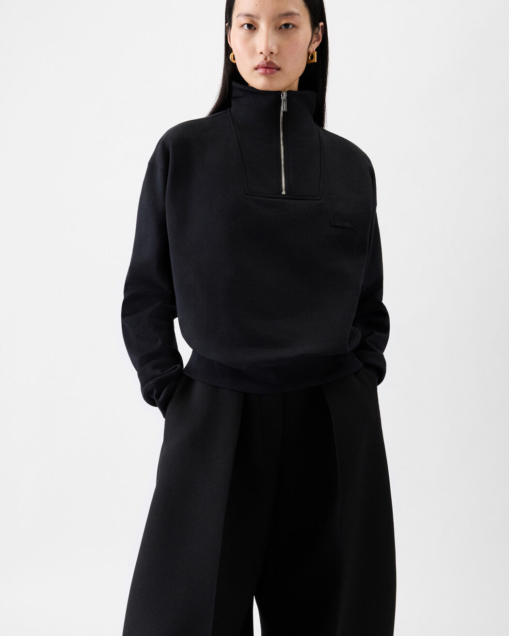 The Gros Grain zipped-rollneck sweatshirt jacquemus the gros grain zipped rollneck sweatshirt