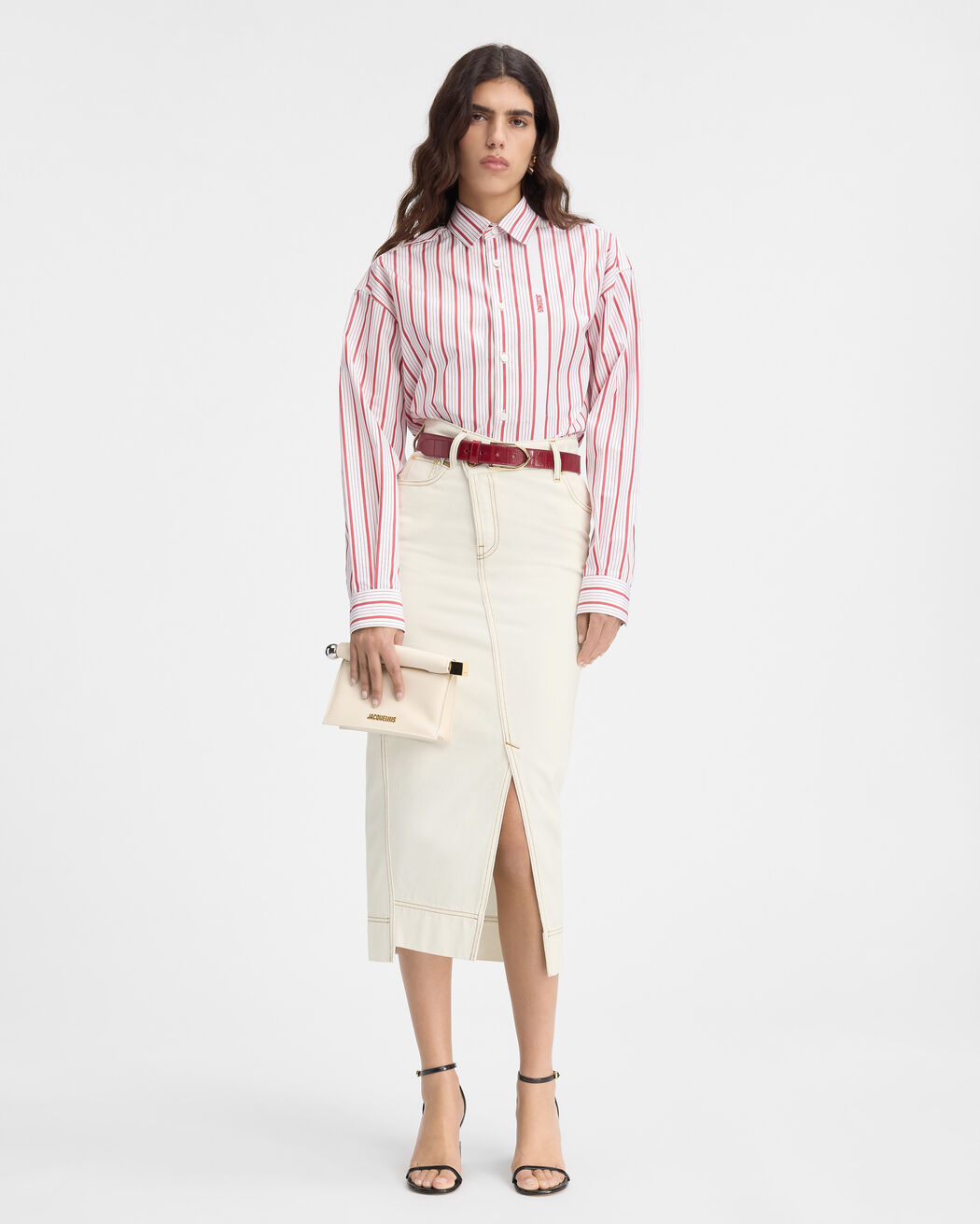 The de-Nîmes denim skirt jacquemus the de n mes denim skirt