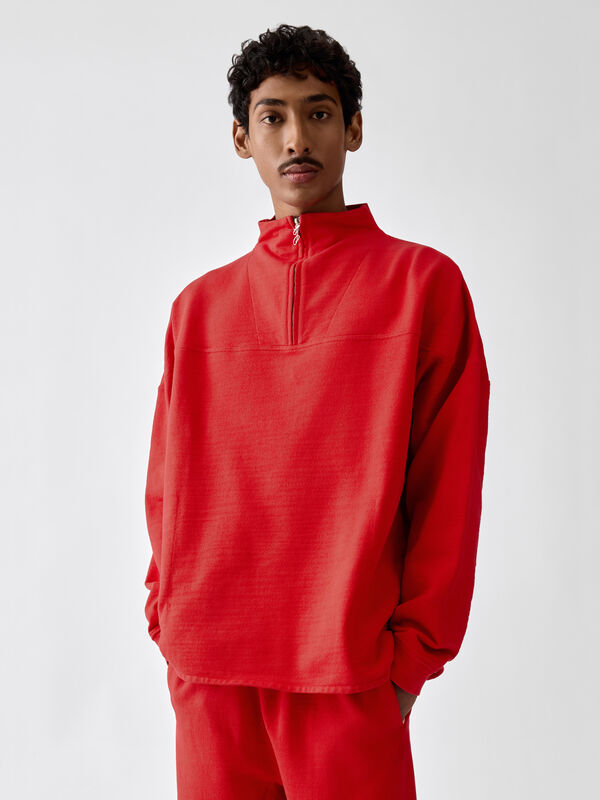 سويت شيرت برقبة عالية وسحاب The Rond Carré jacquemus سويت شيرت برقبة عالية وسحاب the rond carr
